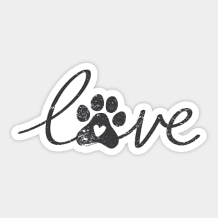 Love Paw Print Distressed © GraphicLoveShop Sticker